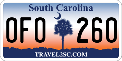 SC license plate OFO260