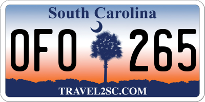 SC license plate OFO265