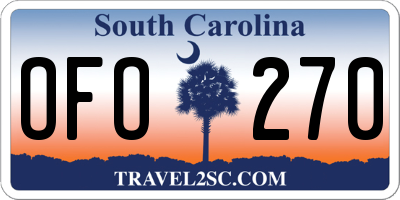 SC license plate OFO270