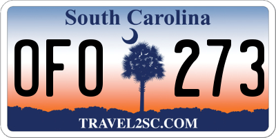 SC license plate OFO273