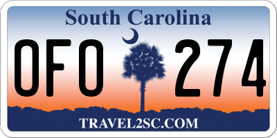 SC license plate OFO274