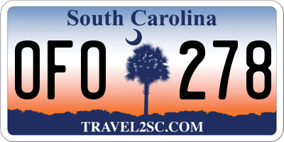 SC license plate OFO278