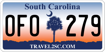SC license plate OFO279