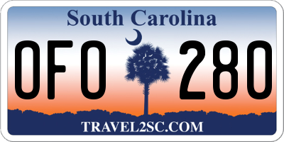 SC license plate OFO280