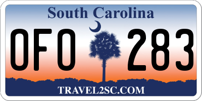 SC license plate OFO283