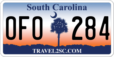 SC license plate OFO284