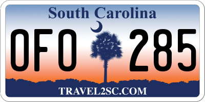 SC license plate OFO285