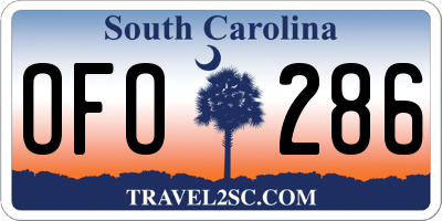 SC license plate OFO286
