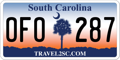 SC license plate OFO287