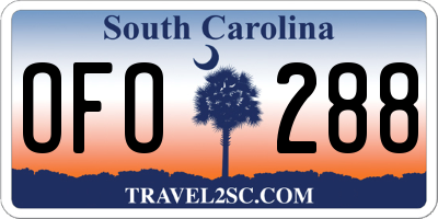 SC license plate OFO288