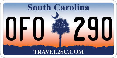 SC license plate OFO290
