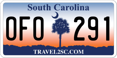 SC license plate OFO291