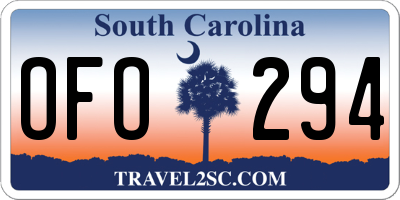 SC license plate OFO294