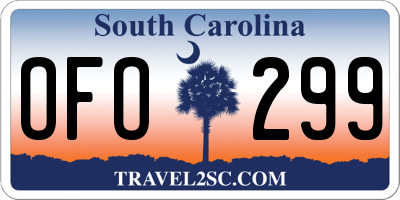 SC license plate OFO299