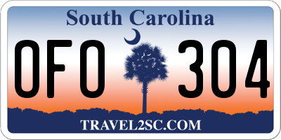SC license plate OFO304