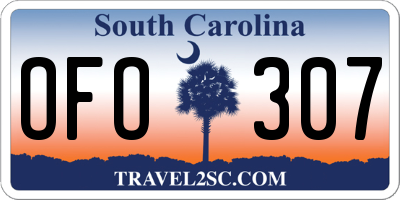 SC license plate OFO307