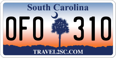 SC license plate OFO310