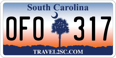 SC license plate OFO317