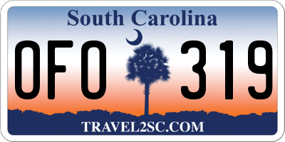 SC license plate OFO319