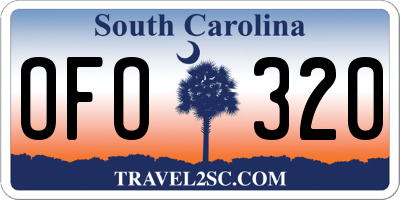 SC license plate OFO320