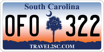 SC license plate OFO322