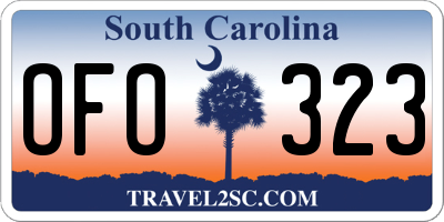 SC license plate OFO323