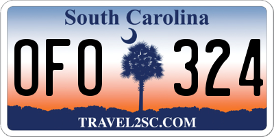 SC license plate OFO324