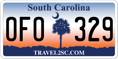 SC license plate OFO329