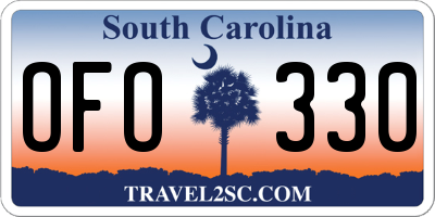 SC license plate OFO330