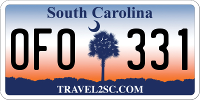 SC license plate OFO331