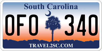 SC license plate OFO340