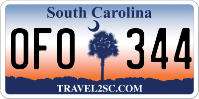 SC license plate OFO344