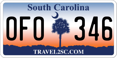 SC license plate OFO346