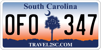 SC license plate OFO347