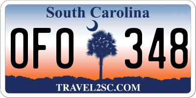SC license plate OFO348
