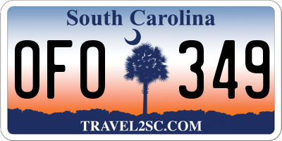 SC license plate OFO349
