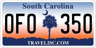 SC license plate OFO350