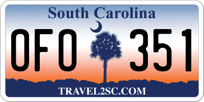 SC license plate OFO351