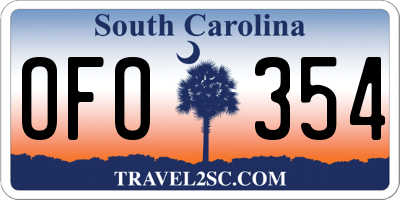 SC license plate OFO354