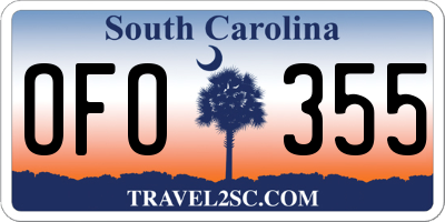SC license plate OFO355