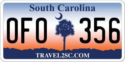 SC license plate OFO356