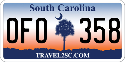 SC license plate OFO358