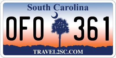 SC license plate OFO361