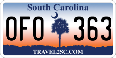 SC license plate OFO363