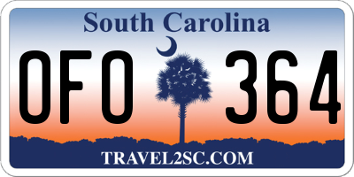 SC license plate OFO364