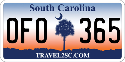 SC license plate OFO365