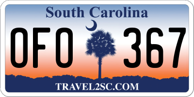 SC license plate OFO367