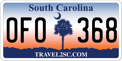 SC license plate OFO368