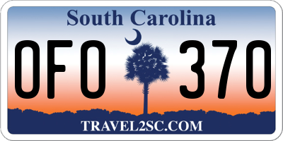 SC license plate OFO370