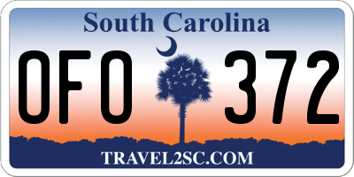 SC license plate OFO372